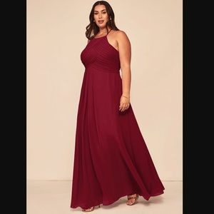 Azazie Ginger Bridesmaid Dress, Burgundy A12